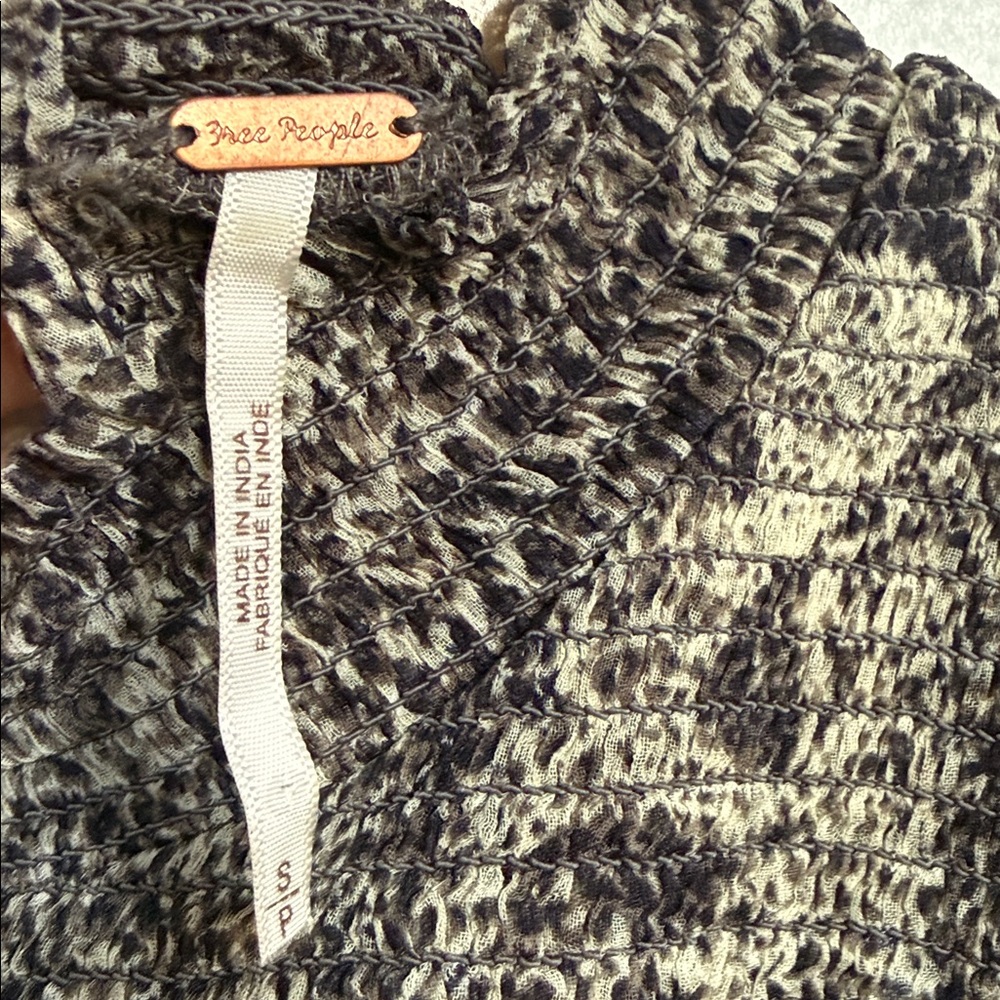 Free People Long Sleeve Snakeskin Print Roma Blouse - Picture 9 of 9